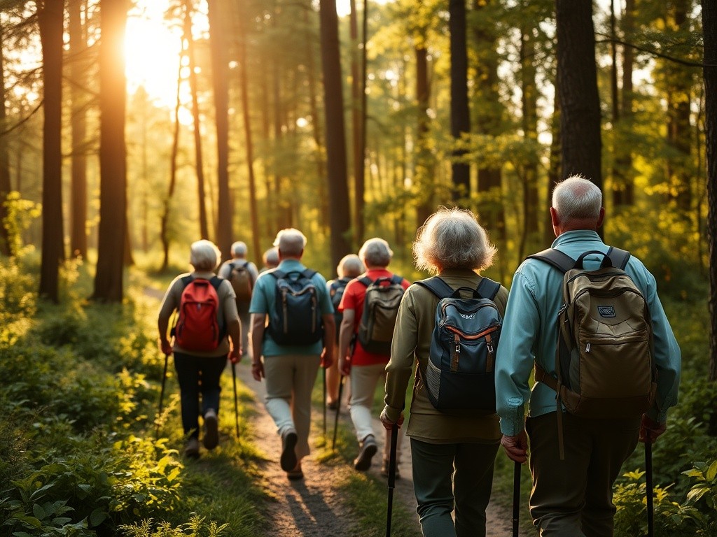 Bild Wandergruppe im Wald_1_KI generiert